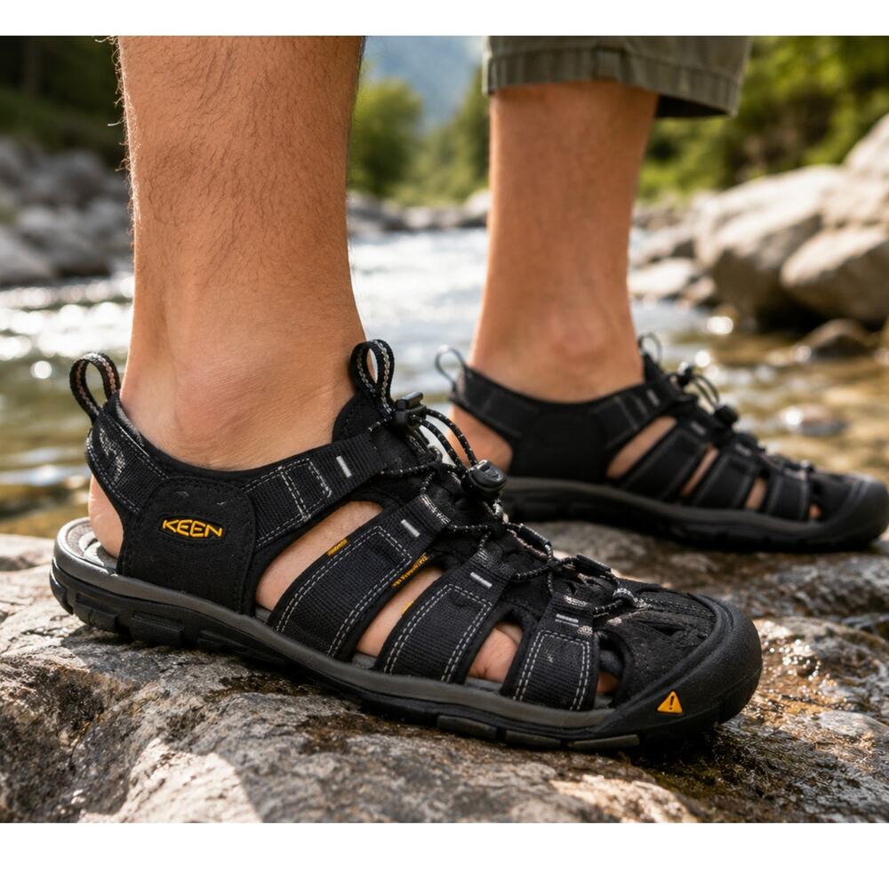 KEEN Clearwater CNX Men’s 11 Black Gargoyle Water Hiking Sandals 1008660